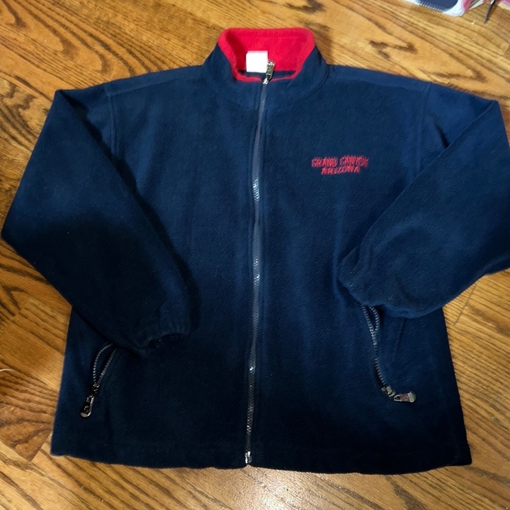 Grand Canyon Arizona embroidered fleece navy jacket sizes medium and xxl
